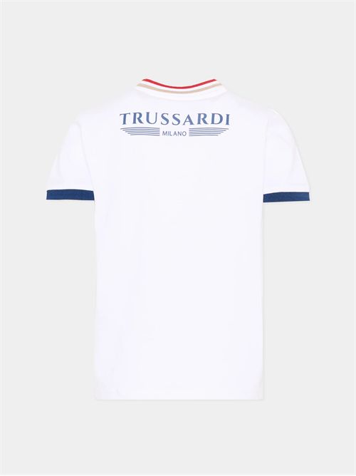 Polo bianca per bambino con logo TRUSSARDI JEANS | TIP26102PO/FXWHITE